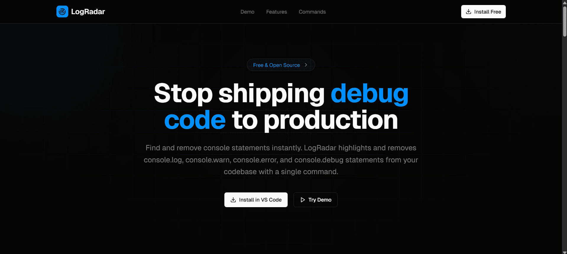 LogRadar VS Code Extension